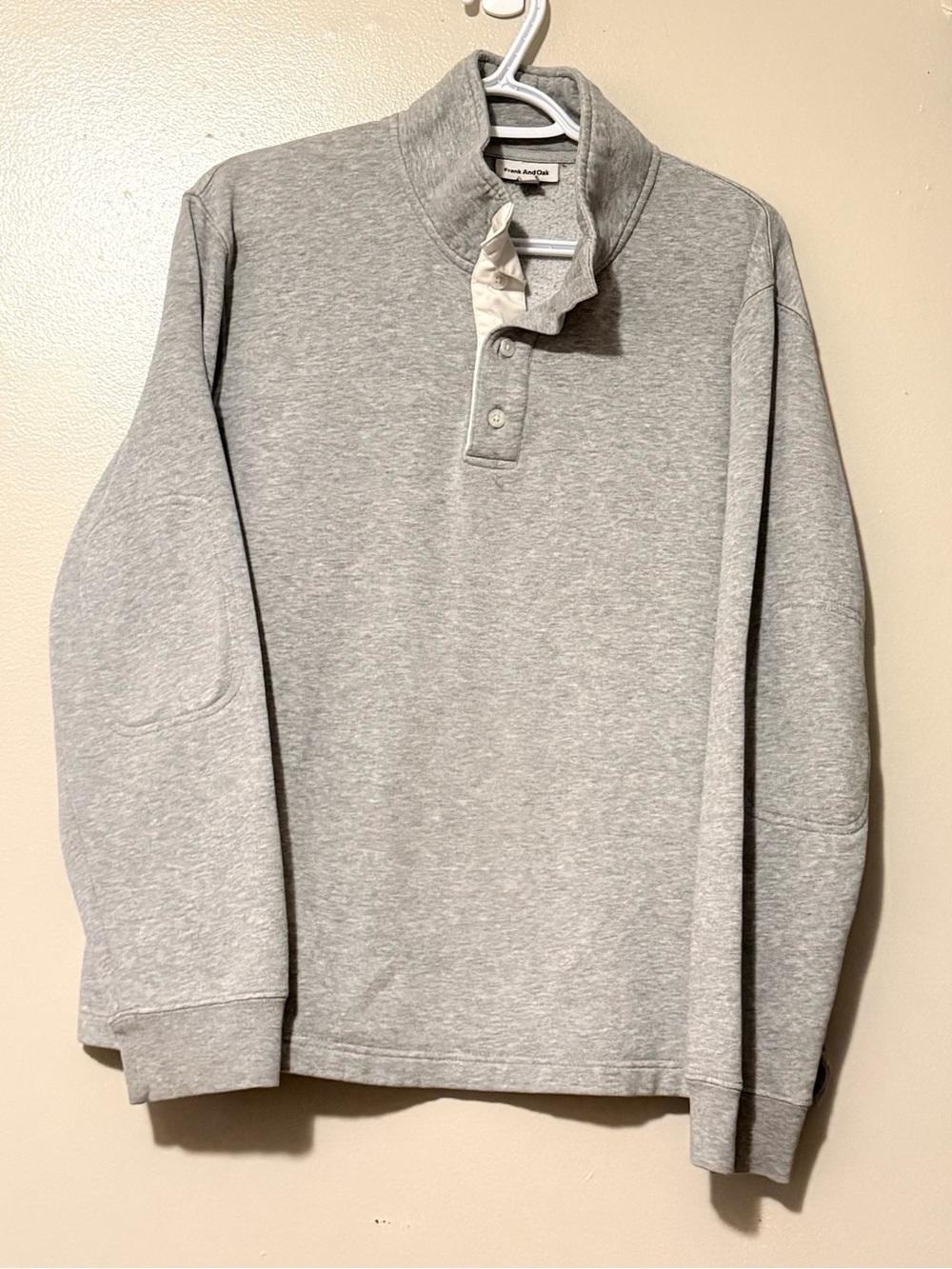 OAK + FORT Light Gray Half-Placket Sweatshirt